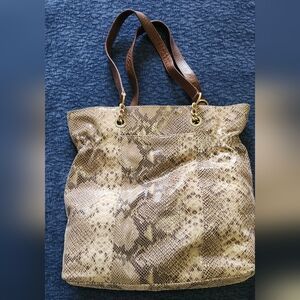 Cynthia Rowley Genuine Leather Snake Print Tote